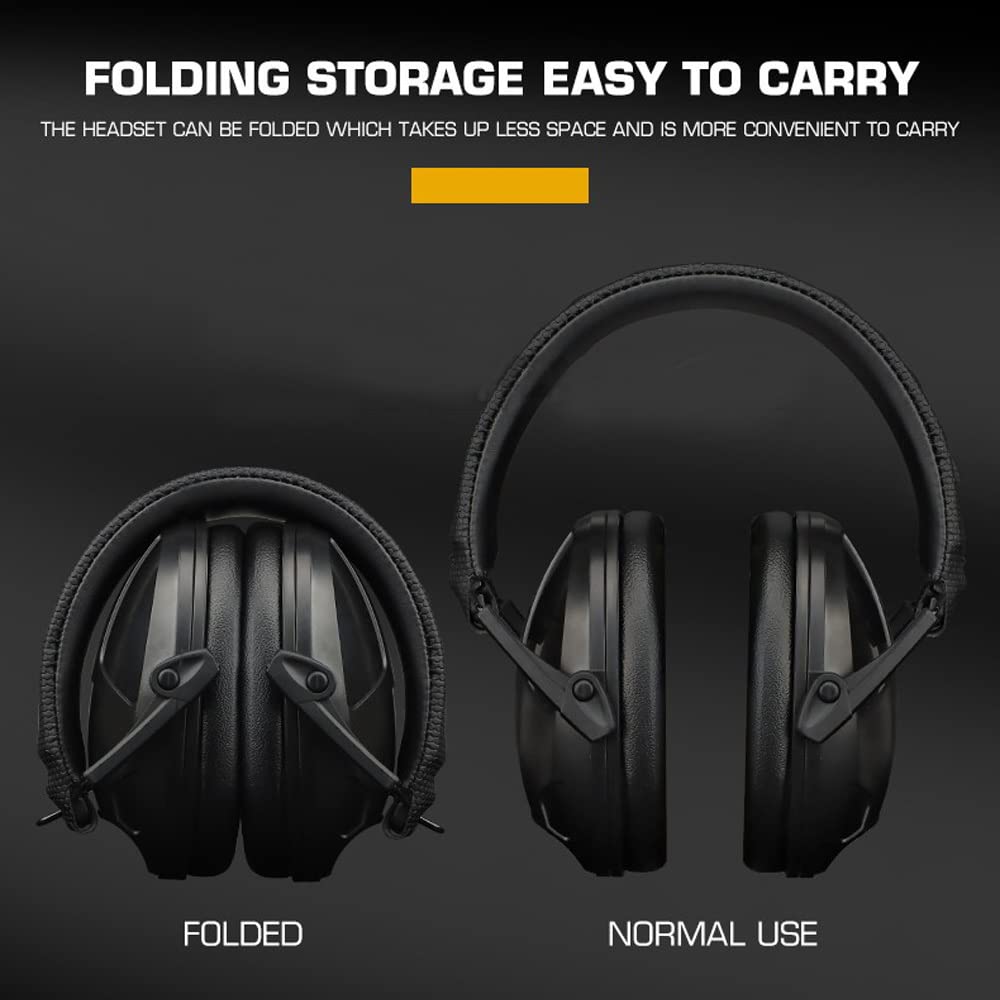 WLXW Casque De Protection Auditive pour Le Tir, Casque De Sécurité, Équipement De Protection Auditive pour L'entraînement Au Tir, Casque Tactique Antibruit Pliable Et Réglable