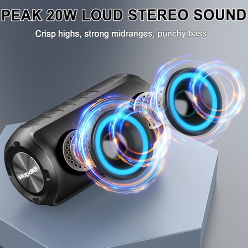 Image of Hupoaf Bluetooth Speaker, 2026 New Portable Wireless Speaker IP7 Waterproof | 6D Loud Sound, HD Call, RGB Lights, 12H Playtime for Home /Party /Outdoor /Beach, Electronic Gadgets, Birthday Gift
