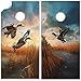 Lone Star Art Set of 2 Cornhole Wraps for Boards Vinyl Decals - Camping, Hunting, Fishing Themed Designs - Corn Hole Bean Bag Toss Wrap Stickers Skins (Boards Not Included) (Duck Hunting)