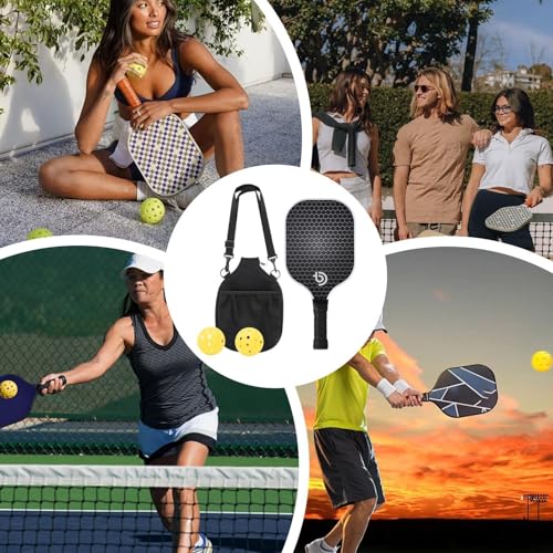 Juego de bolas de pepinillo paletas de pickle ball con bolsa ligera 5