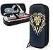 Produktbild Federmäppchen Golden Lion Head Logo Cute Pen Pencil Case Leather Pouch Bag Pencil Case with Double Zipper Holder Box for Girls Boys Adults