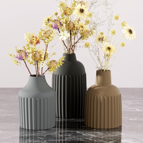 Ceramic Small Vase Set of 3 - Modern Boho Aesthetic
