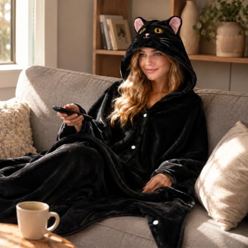 Image of Halloween Animal Hooded Blanket Cape Plush Costume Inspired Wearable