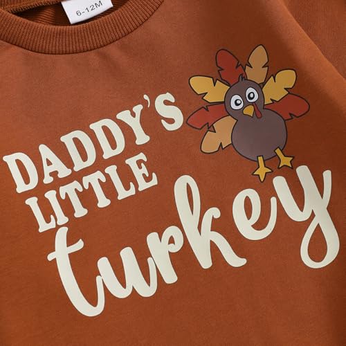 Lesimsam Thanksgiving Baby Girl Outfit Toddler Letter Print Long Sleeve Sweatshirt Turkey Pants Headband 3 Piece Outfits Set4