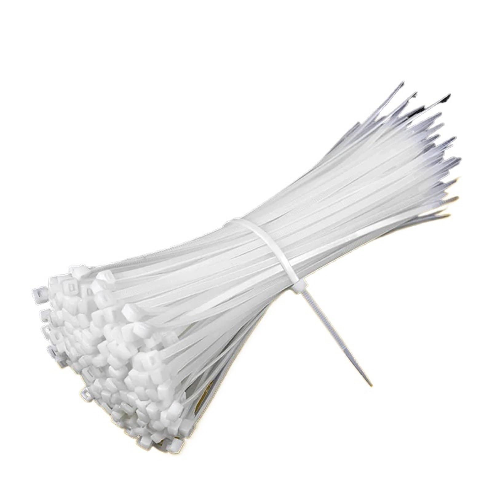 cinturón de plástico, Bridas de nailon autoblocantes for cables (paquete de 100), blancas, varios tamaños(2.6x200(white)100pcs)