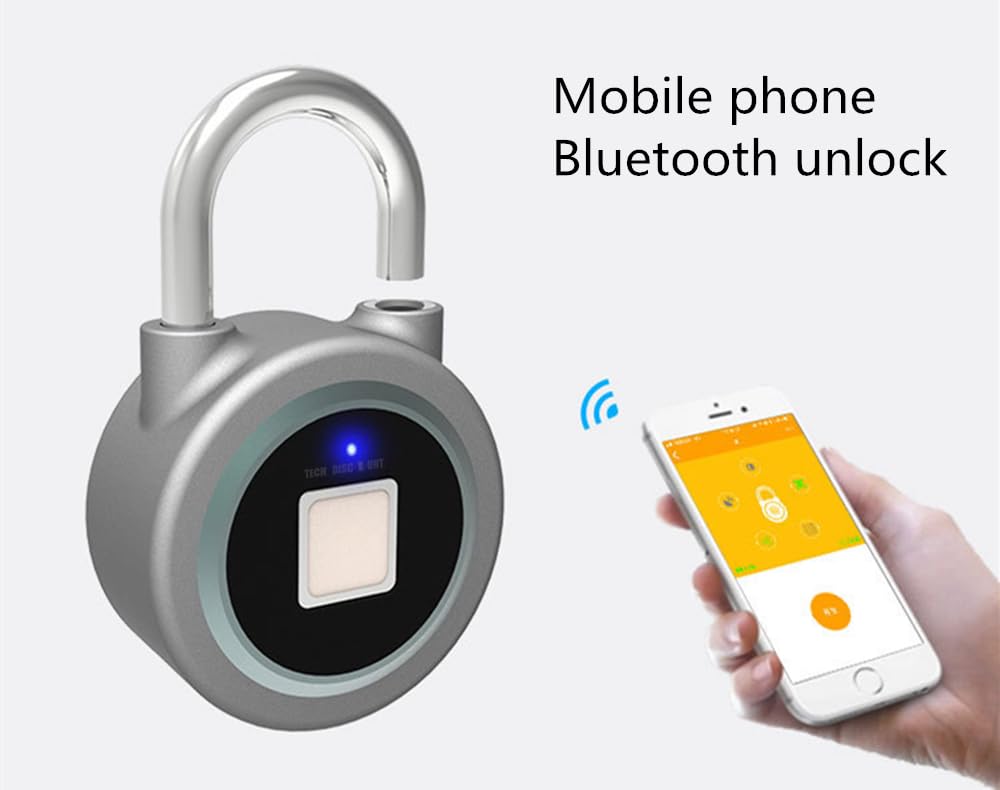 Cadenas Connecté Bluetooth, Serrure de Sécurité, Aluminium et Zinc, Blanc, Contrôle par Smartphone, 15 x 15 x 15 cm, Protection Anti-vol