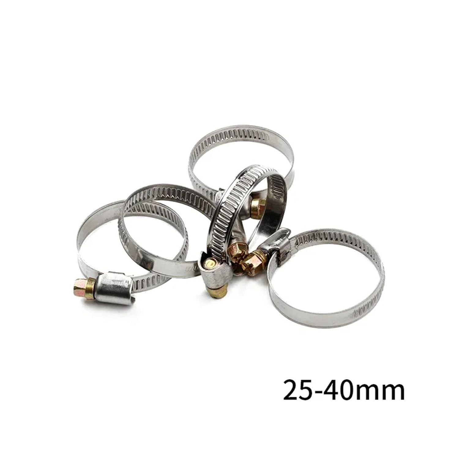 20Pcs/Set Pipe Clamps Stainless Steel Hoop Hose Clips Fuel Hose Pipe Clamps Worm Drive Durable Adjustable Drive Hose Clamps(20Pcs 10-16mm)