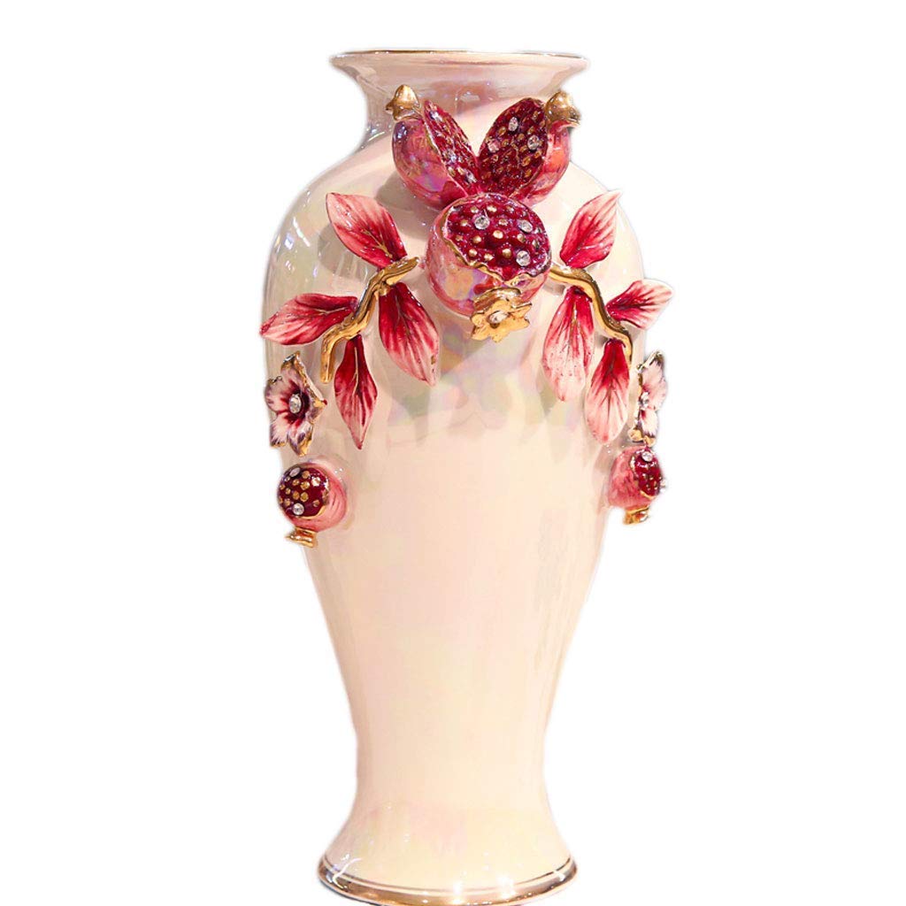 Vase en céramique rouge grenade fait main de taille B pour décoration florale