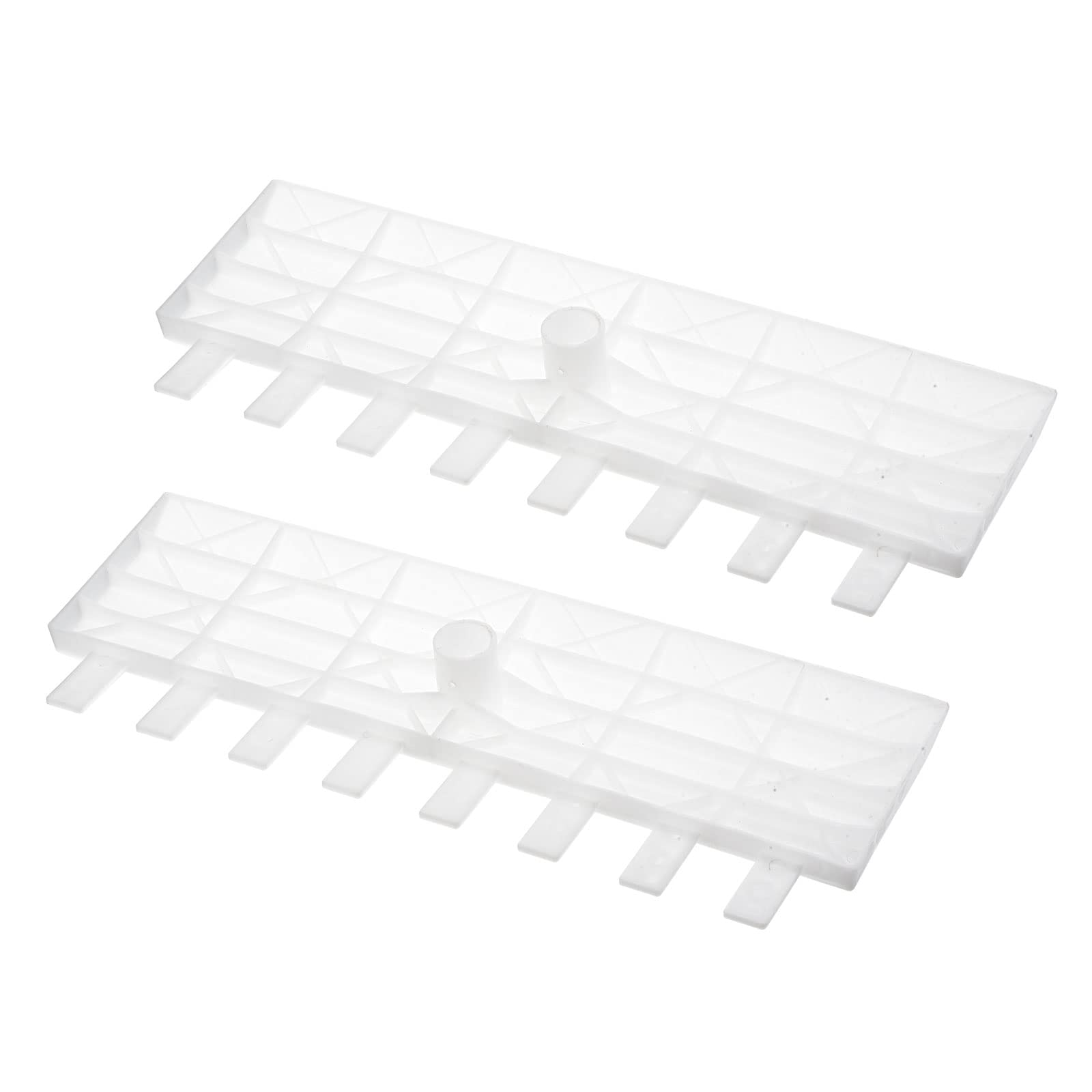 PATIKILLeaf Rake Replacement, 2Pcs Plastic Multifunctional Garden Patio Lawn Folding Grass Tool for Backyard Cleaning Sweeping, White