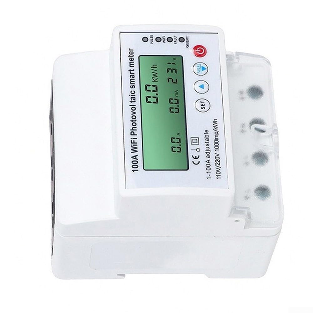 per Smart Meter WiFi 100A per impianto solare protezione per Smart Meter | per controllo tramite app Tuya, dati in tempo reale, accesso remoto, carico 100 A, riaccensione automatica