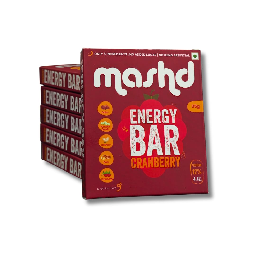 Mashd - Energy Bars - All in One (Pack of 6) | Zero Artifical Ingredients | 5 Ingredient Whole Food Bar | Date Sweetend | No Artificial Sweeteners | Natural Pre-Workout & Office Snack | Six Different Bars — Amazon image 12