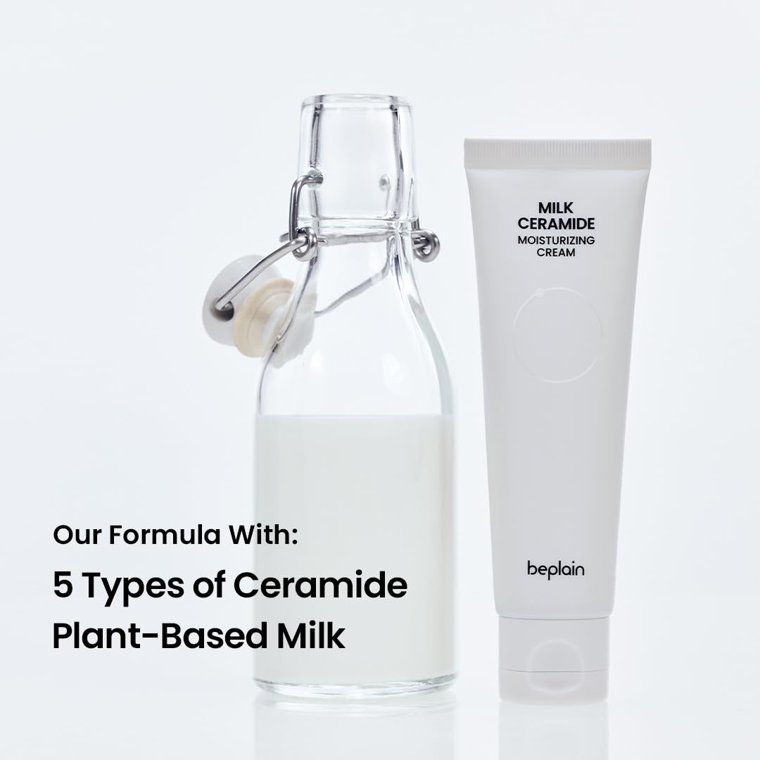 beplain Milk Ceramide Face Cream, 5-Multi Ceramide for Dry Skin, 1.69 fl oz