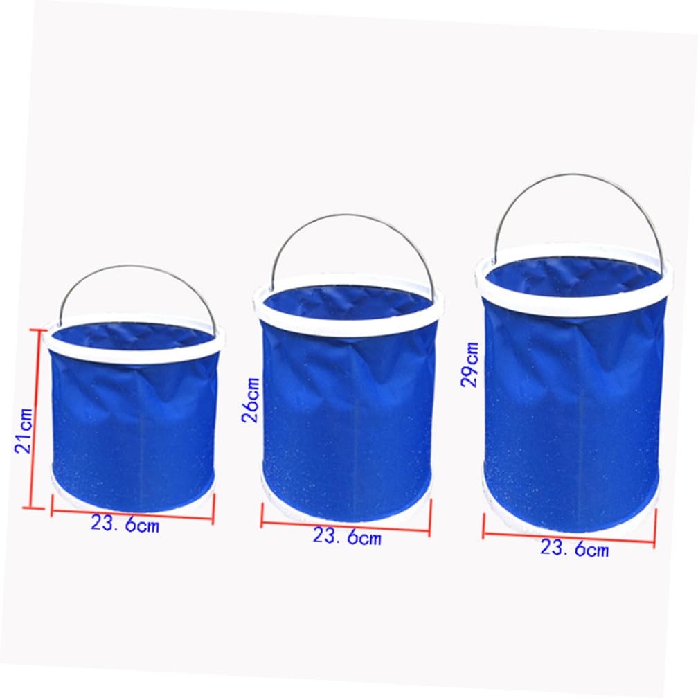 2pièces Seau avec Poignée Robuste Et Flexible pour Camping Randonnée Et Activités De Plein Air Accessoire Pratique De Nettoyage Transport