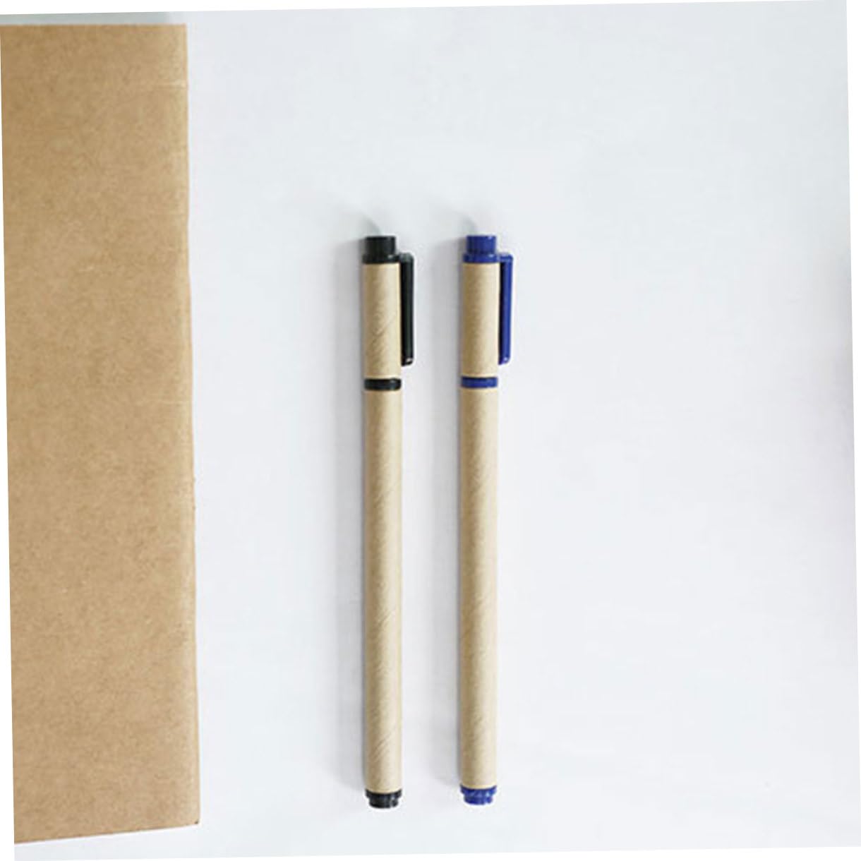 SHINEOFI 40 Piezas Bolígrafos de Gel con Cuerpo de Papel Kraft Paquete de Azules Negros Tinta de Secado Rápido para Oficina Estudiantes y Exámenes Bolígrafos de Escritura Portátiles y