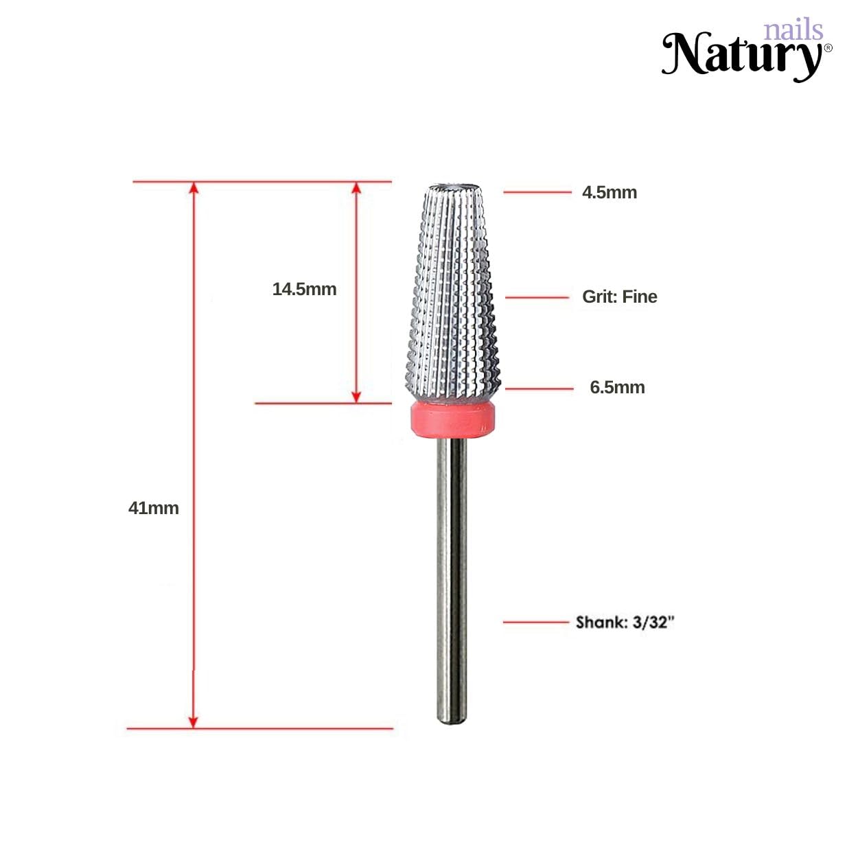 Natury Nails Fresa 5 en 1 de Carburo de Tungsteno para Torno de uñas. Manicura Rusa, Pedicura, Esmaltes, Uñas Acrílicas y Uñas de Gel (Grano Fino)