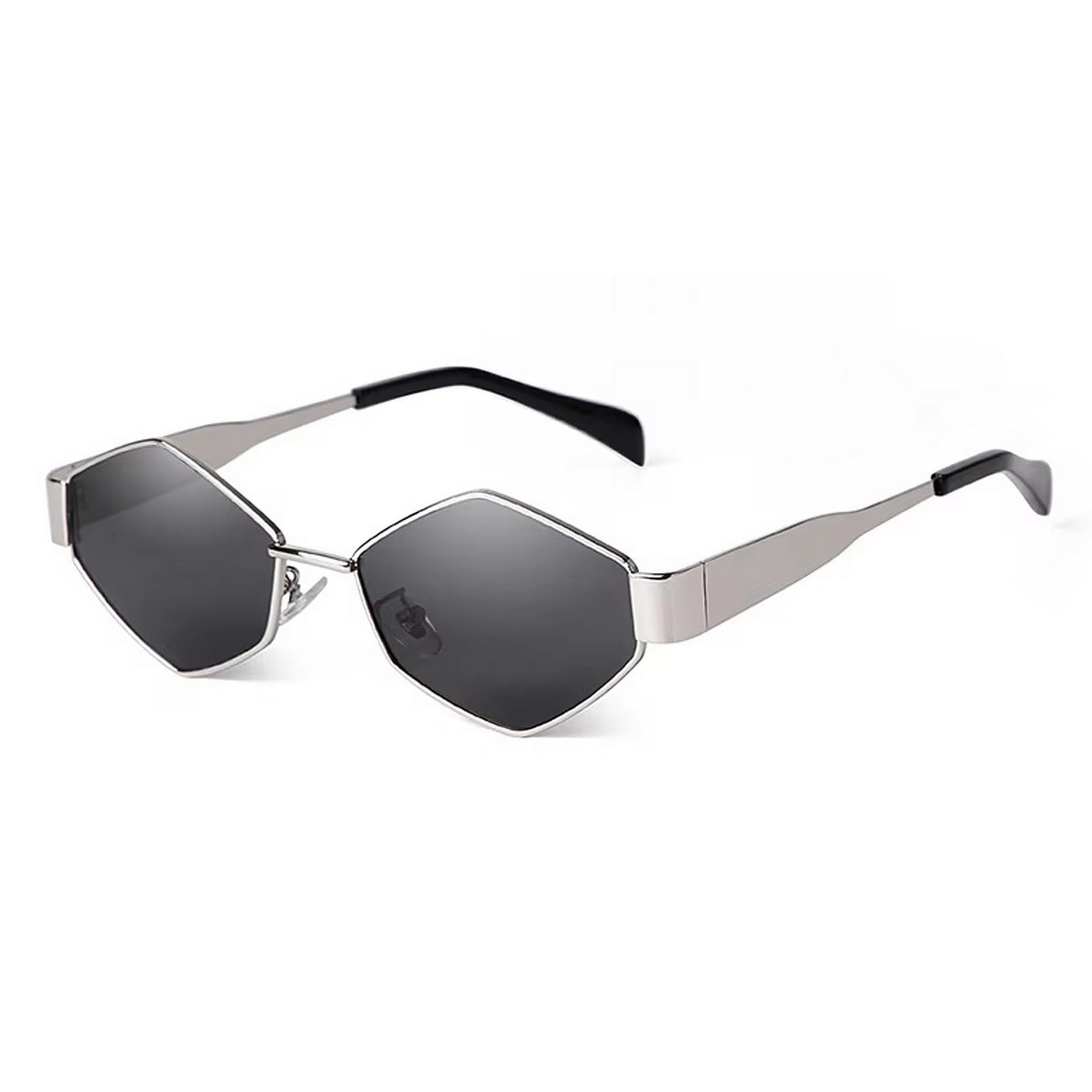 Dervin Gafas de sol retro hexagonales de moda para hombres y mujeres, modernas, elegantes y clásicas, protección UV400 y marco de metal duradero