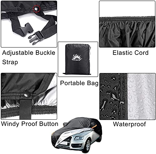 Image of UV Protection SUV Car Cover Windproof Dustproof Scratch Resistant Outdoor Universal Full Car Covers for SUV M