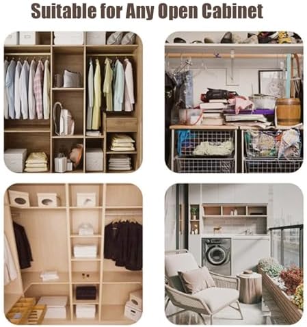 Beige Pleated Folding Cupboard Curtain for Shelves & Bookcases, Dustproof Sliding Track Curtains for Cabinets & Wardrobes, Easy Install Under Sink Curtains (W 80cm x H 50cm)