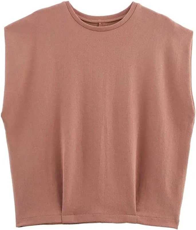 Women's Solid Color Casual Sleeveless Sports T-Shirt Trousers Two-Piece Set