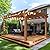 MUPATER 12x14 FT Wooden Pergola Patio with Arched Roof and Stakes, Outdoor Pergola Garden Shelter Cedar Framed for Backyard, Deck, Lawn, Pool, Natural