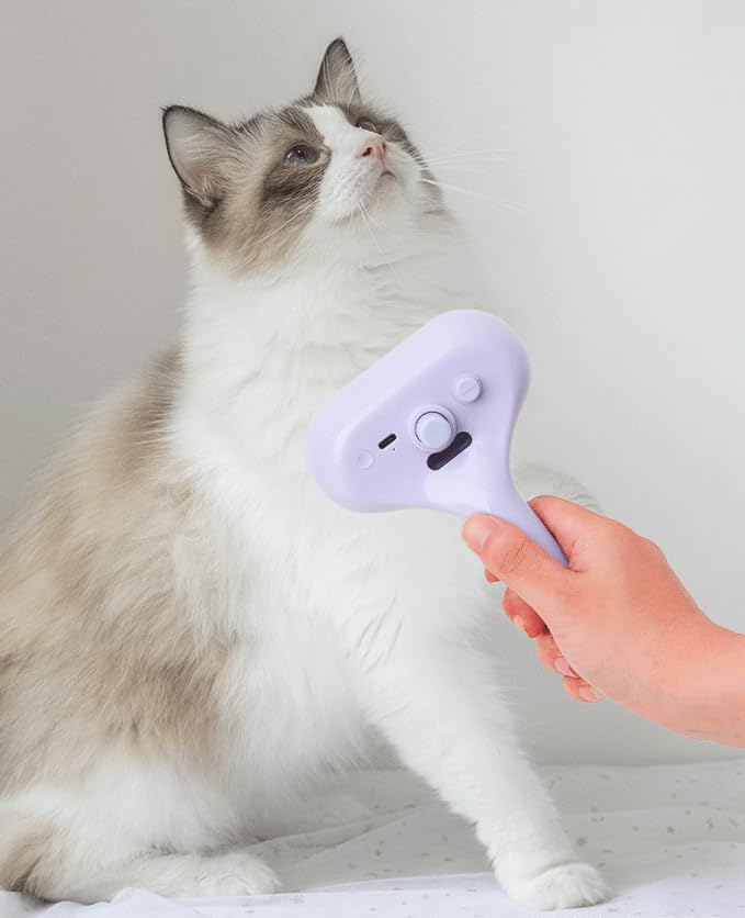 ペット用ブラシ 玉付きスリッカー 先玉タイプ 痛くない スリッカーブラシ 犬 猫 ペット 簡単 毛取り 抜け毛除去 長毛 短毛 掃除 ワンプッシュ  押し出し 毛 柔軟性 クリーン マッサージ コミュニケーション ヒーリング (グレー) | グッドスマイリー BASE店 4個入りスプレーペットブラシペット用櫛痛くない毛玉取り脱毛ブラシによる肌へのアプローチワンクリックマッサージで脱毛除去短毛の中に毛が