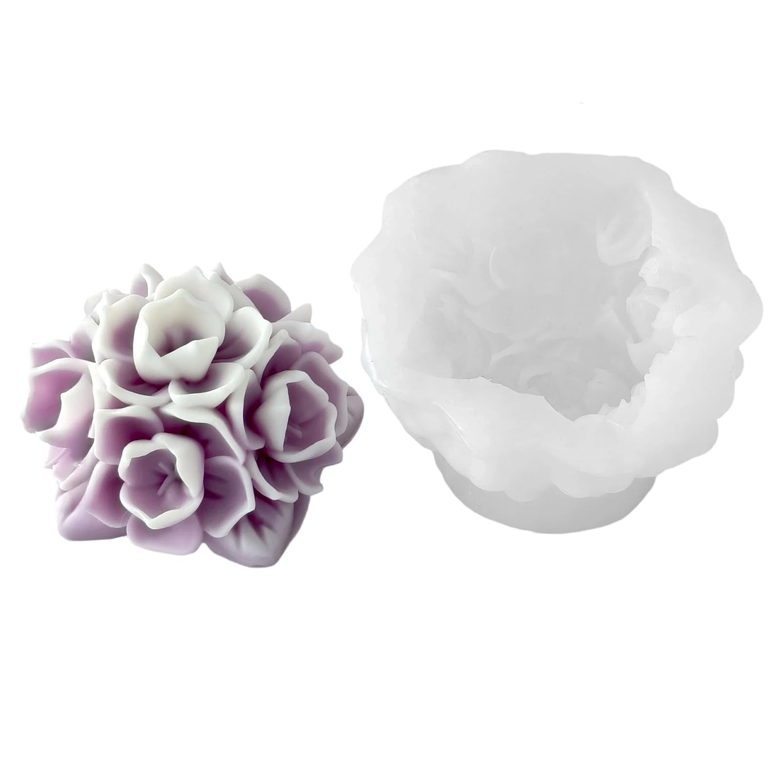 hogtnd Professional Silicone Hydrangea Candle Mould, Ideal for Baking Projects at Home and Party Decoration, Robust and Flexible Silicone Candle Mould