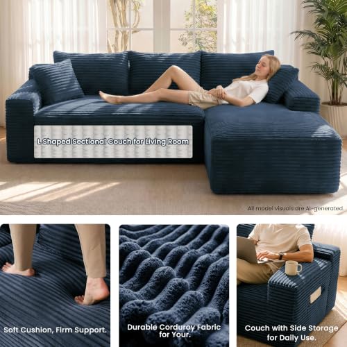 95" Modular Sectional Sofa, Boneless Chaise L-Shaped Couch for Living Room - image 8