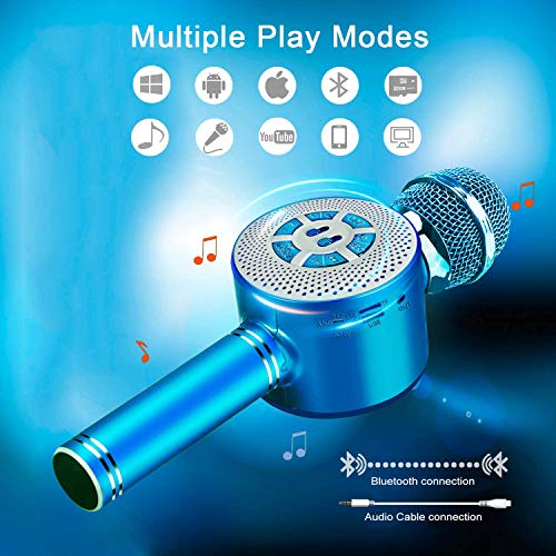 Karaoke Mikrofon FISHOAKY, 4 in 1 Bluetooth Mikrofon
