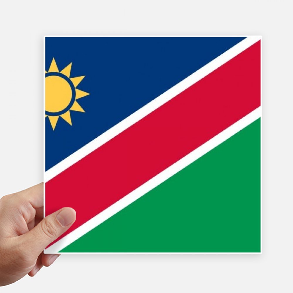 Drapeau National Namibie autocollant carré 20cm lot de 4 stickers multicolores
