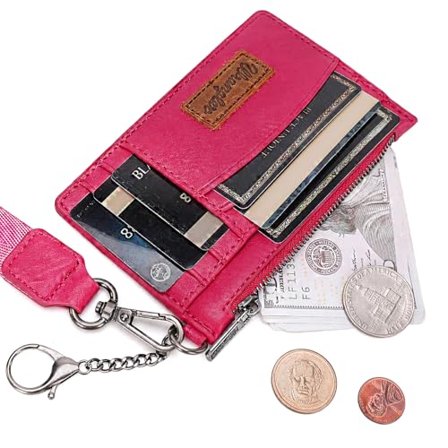Image of Montana West X Wrangler Credit Card Holder for Women Card & ID Cases Womens Slim Wallet for Cash and Cards Keychain Wallet with Wristlet Strap