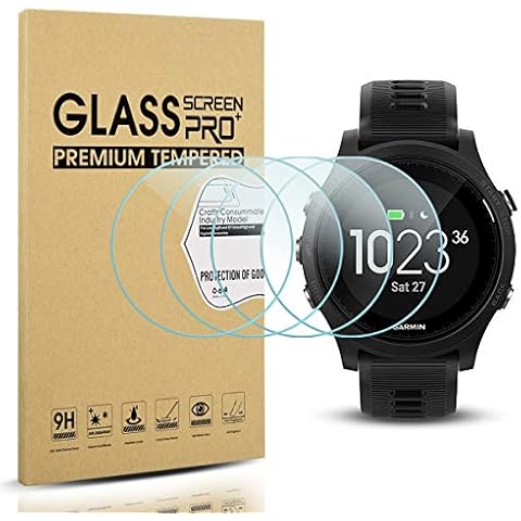Diruite 4-Pack for Garmin Forerunner 935 Screen Protector Tempered Glass for Forerunner 935 [2.5D 9H hardness] [Anti-Scratch] [No-Bubble] Cover