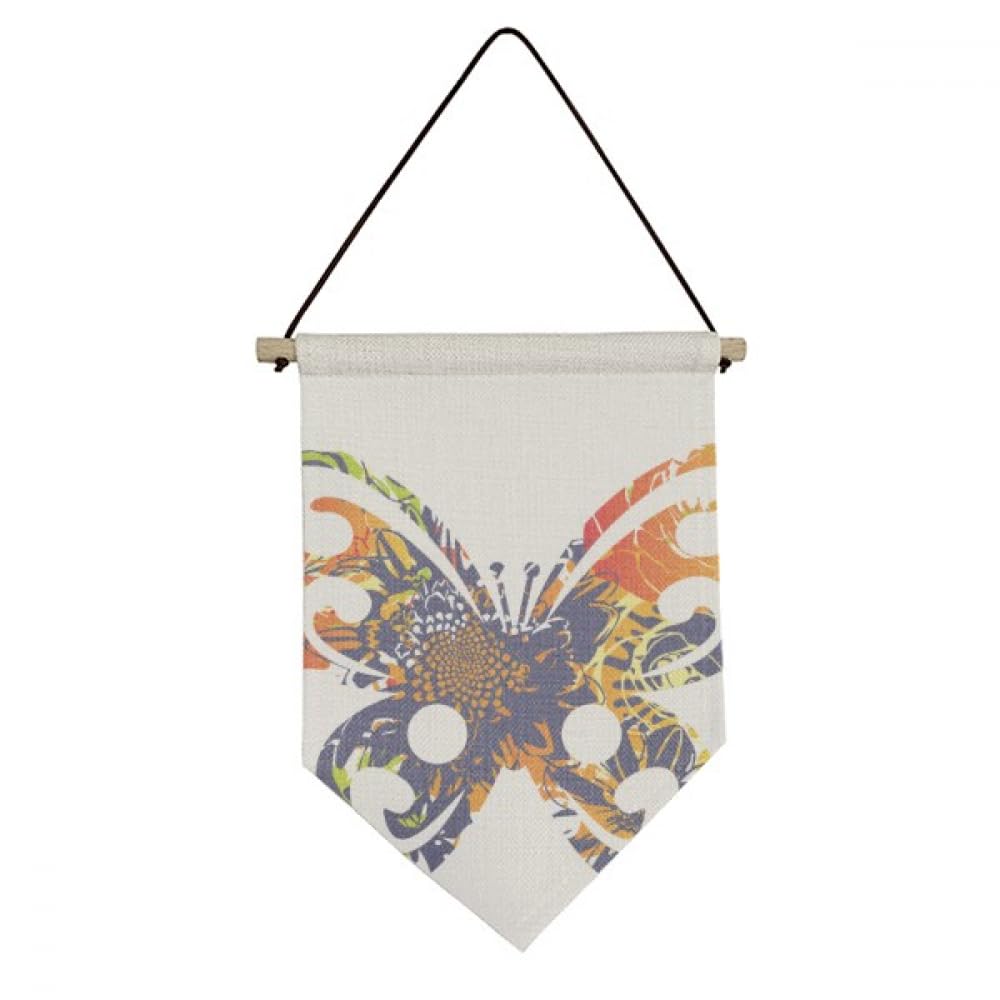 Drapeau en toile fleurs art déco - Tenture murale textile imprimée maison - 4