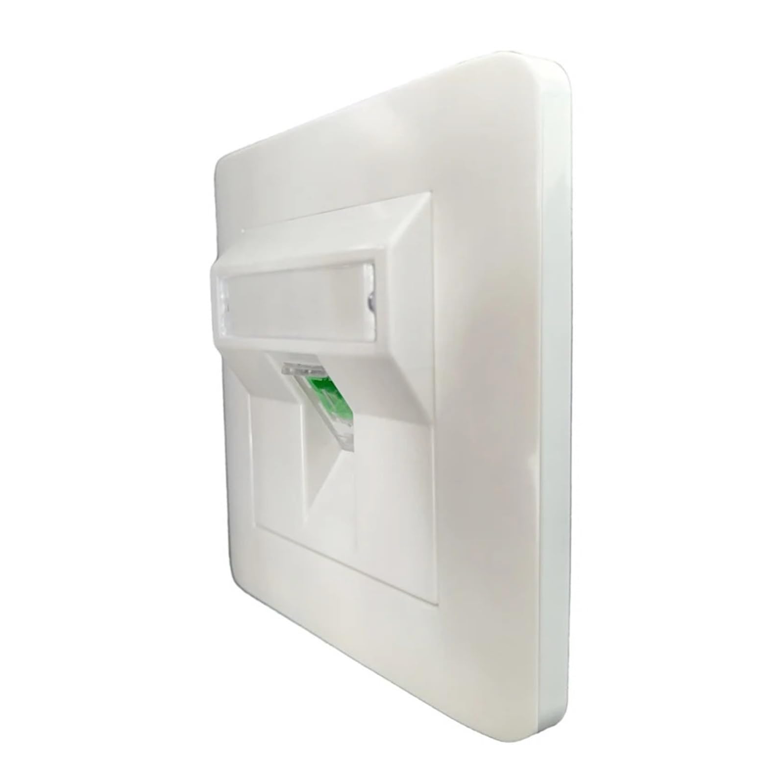 Plaque murale blanche coudée for fibre optique SC, prise réseau fibre optique, coupleur LAN SC simplex 86 x 86 mm(1 Port SC APC)