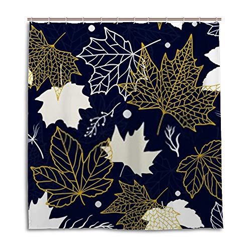 Rideau de douche 72x72 inch polyester feuilles d'érable avec crochets en C inclus - 2