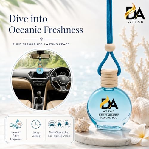 Image of Aqua Refresh Car Freshener Hanging Pod 12ml Wooden Lid Lasts Up to 45-60 Days
