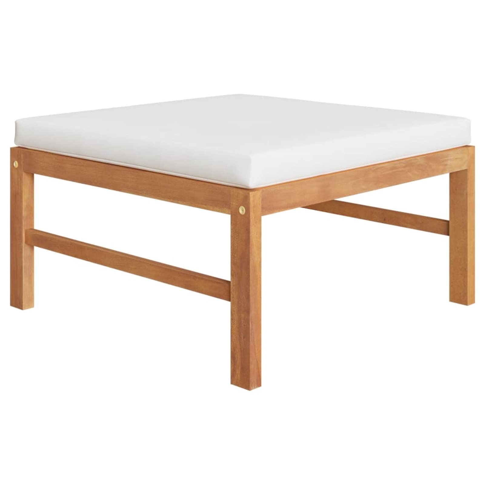 4pz Set Divano Giardino per Esterno, Divano da Esterno, Divano Legno, Salotto da Giardino Esterno, Divanetto da Esterno con Cuscini in Legno Massello di Teak Crema