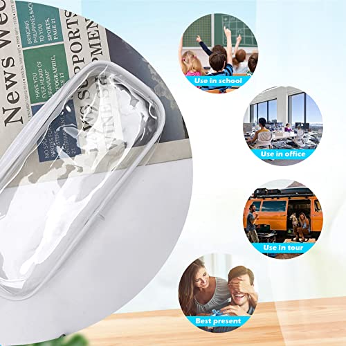 Odowalker 30 Pcs Clear Pvc Zipper Pencil Bag, Clear Pencil Case,Toiletries Exam Pen Pencil Pouch Case Large Capacity Travel Bag Makeup Pouch For Office Stationery School And Travel, White #TOP2