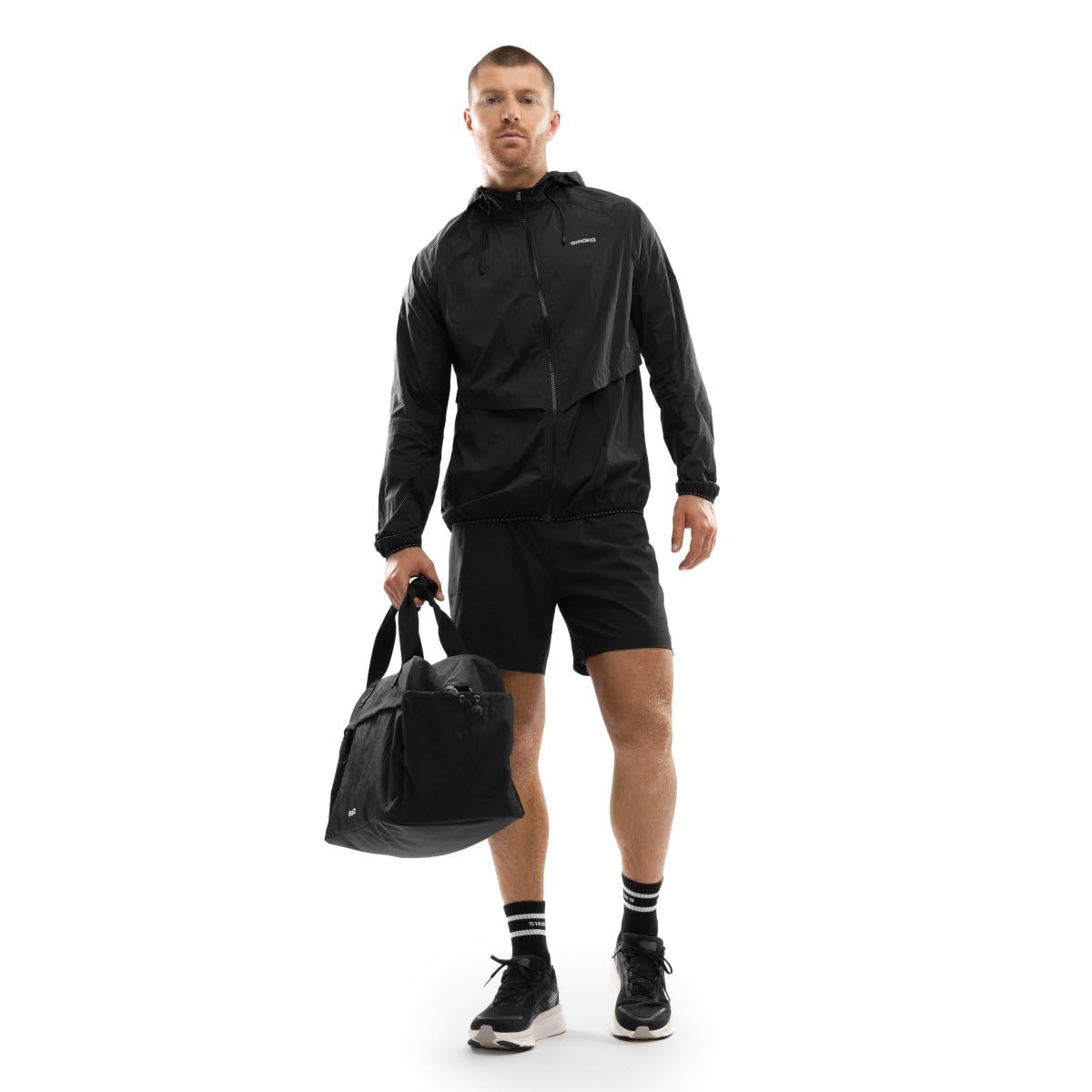 SIROKO Chaqueta cortavientos running fitness Bund Black Negro