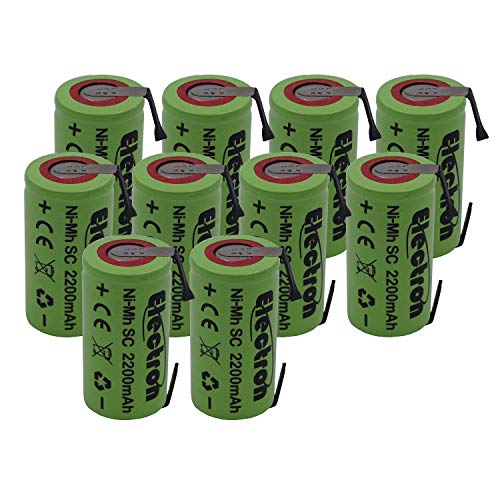 10x Batteria Pila NI-MH SC 2200mAh 2.2Ah 1,2V con