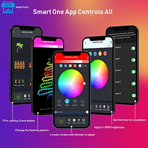 Smart Fairy String Lights: 33 Ft Usb Bluetooth Twinkle Lights With Timer And Remote, Music Sync And App Controlled Funny Modes Color Changing Firefly Lights For Indoor Decor #TOP2