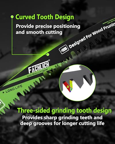 15-Inch Pruning Blades for Wood - Reciprocating Saw Blades Set, FACHLICH Arc Cutting Edge 6TPI Saw Blades for Tree Pruning, Wood Cutting(4 Pack) — view 6