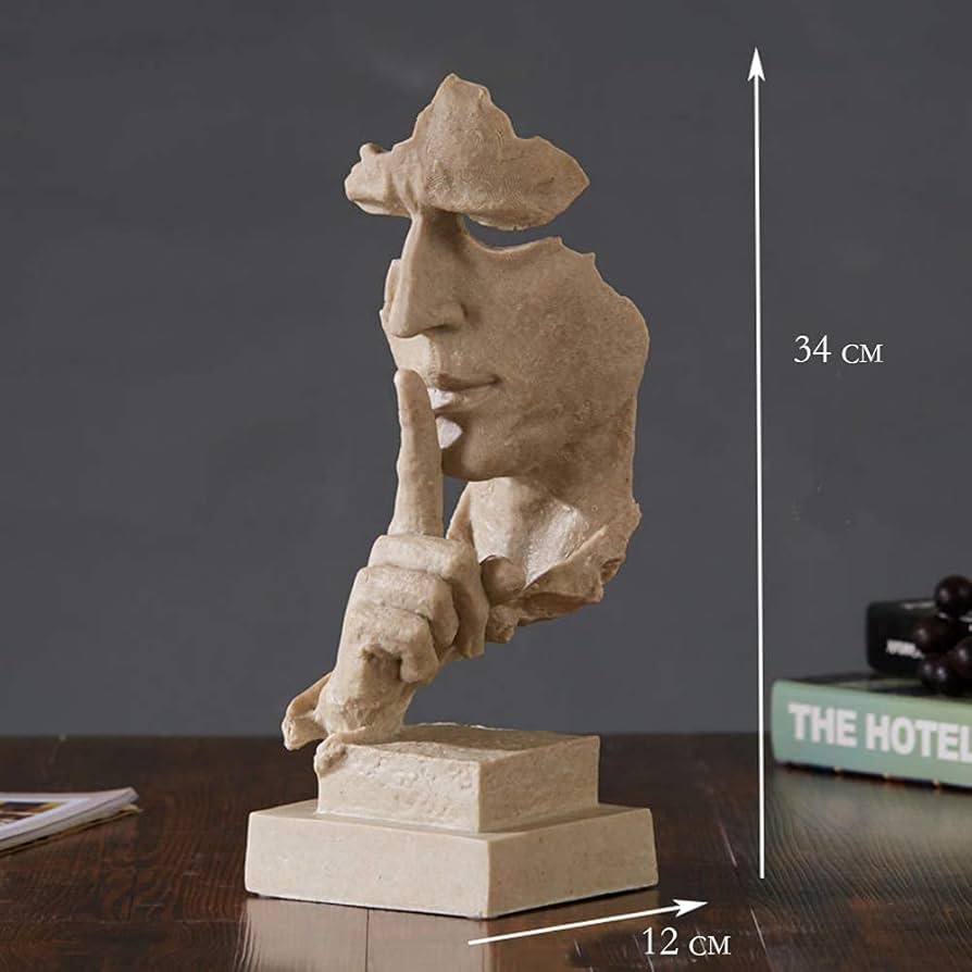 Amazon.co.jp: 樹脂サイレントマン像顔彫刻現代抽象芸術沈黙彫刻