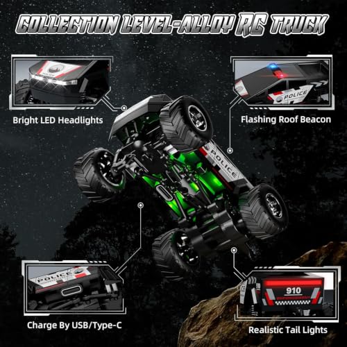 Image of Bestie toys Remote Control Small Car, 1:64 Scale Off-Road RC Car, USB Rechargeable 2.4GHZ Three Speed Indoor Alloy Vehicle for Kids (Stunt Cybertruck with App Control)