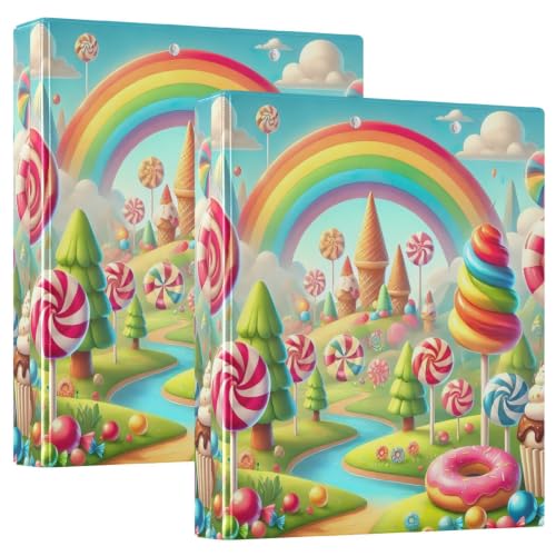 Classeur 3 anneaux D arc-en-ciel 3,8cm Floral Candy Land grand format école bureau