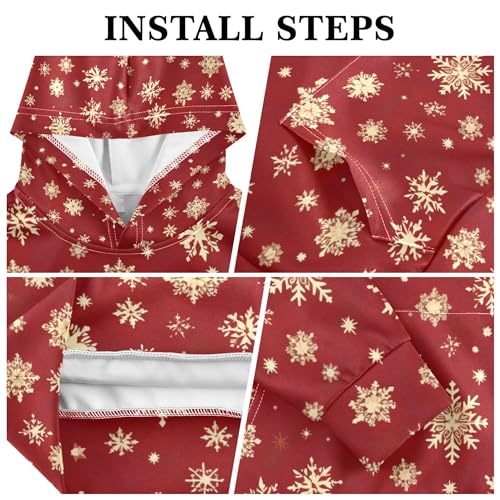 Kids Hoodies Sweaters Christmas Xmas Snowflake Hooded Sweatshirts with Big Pockets for Boys Girls B04000873