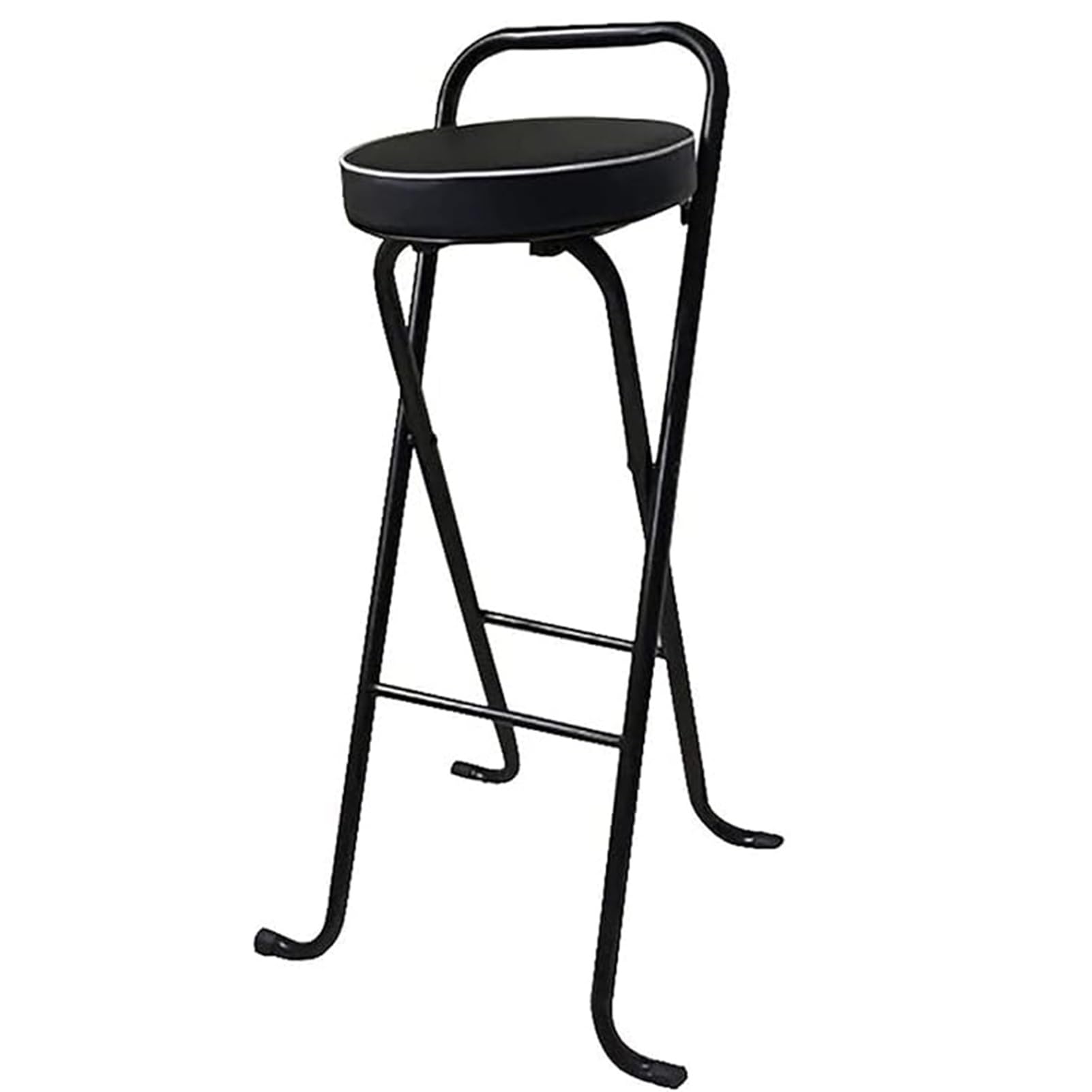 Tabouret de bar pliable avec poignée et siège rembourré confortable