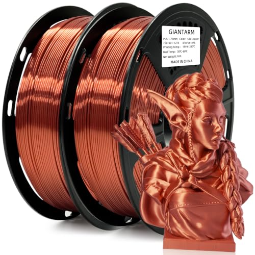 Image of GIANTARM 3D Printer Filament, 2kg Silk Copper Pla Filament,1.75mm Dimension Accuracy + /- 0.02mm,for Most 3D FDM Printer