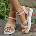 Platform Wedge Sandals for Women 2026 Summer Dressy Slingback Strappy Cross Woven Wedges Open Toe Ankle Strap Beach Casual Comfortable Slip on Sandals Silver