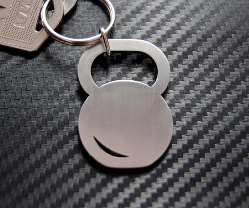 Porte-clés Kettlebell haltère acier inoxydable argenté 7cm