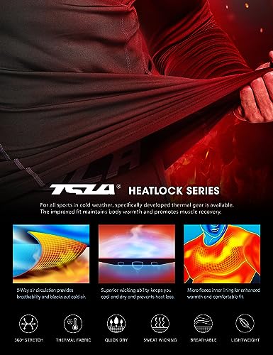 TSLA Men's Thermal V-Neck Long Sleeve Compression Shirts, Athletic Base Layer Top, Winter Gear Running T-Shirt - Image 5
